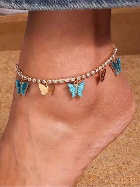 Butterfly  stones Ankelets foot decoration